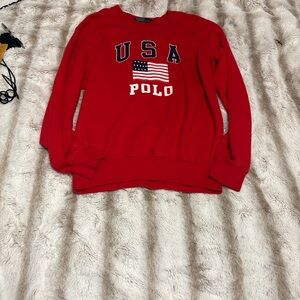 Ralph Lauren Red USA Polo Flag Sweatshirt